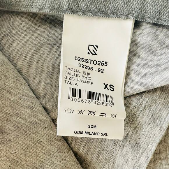 GIUSEPPE DI MORABITO Cropped T-shirt Grey Buckle Size XS Short Sleeve Cotton - Picture 4 of 8